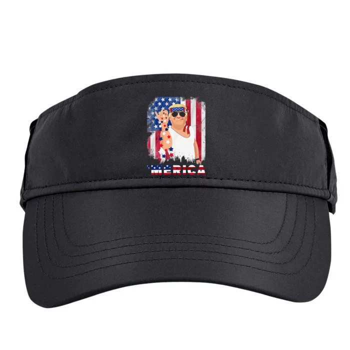 Trump Merica Bae Salt Sprinkle American Flag Patriotics Adult Drive Performance Visor