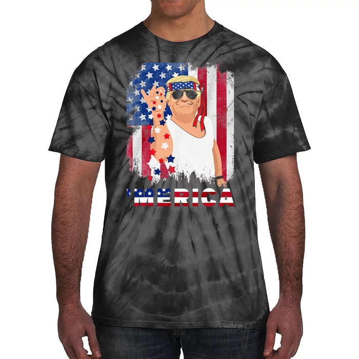 Trump Merica Bae Salt Sprinkle American Flag Patriotics Tie-Dye T-Shirt