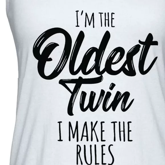 Twins Matching Birthday Sibling Oldest Twin Ladies Essential Flowy Tank