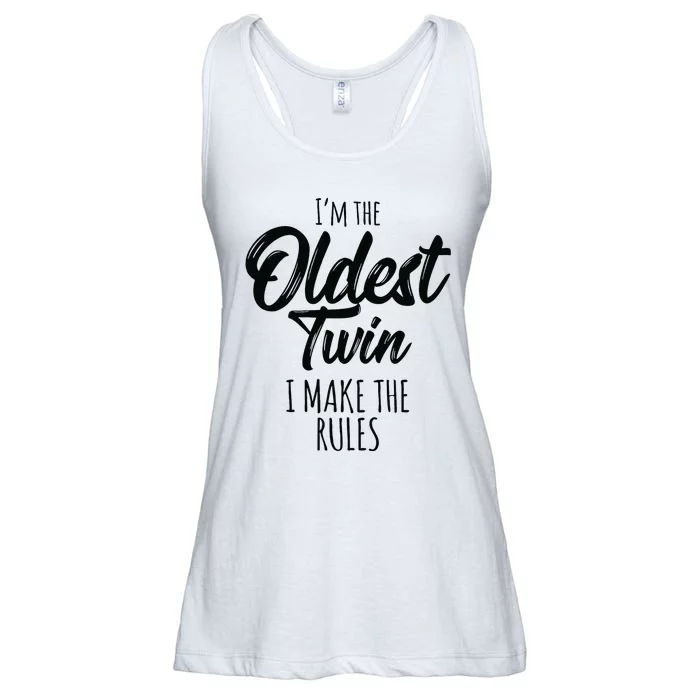 Twins Matching Birthday Sibling Oldest Twin Ladies Essential Flowy Tank