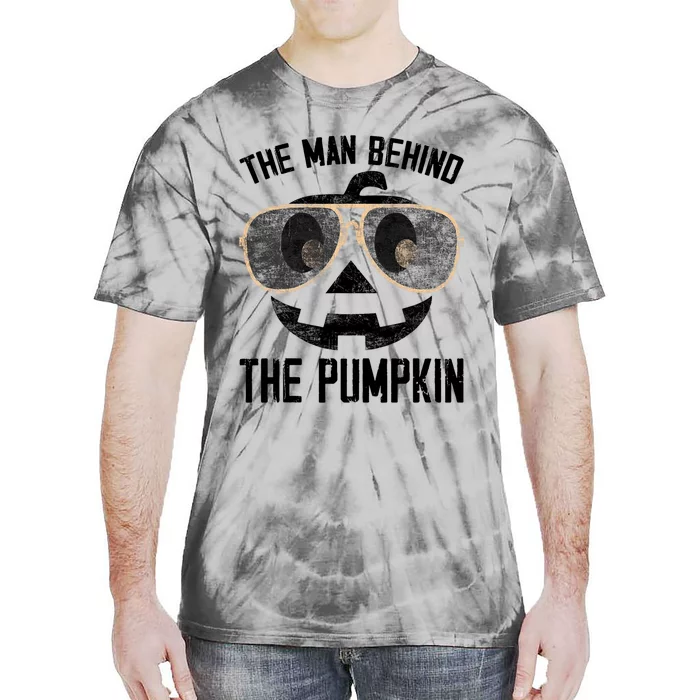 The Man Behind The Pumpkin New Baby Shower Dad Halloween Tie-Dye T-Shirt