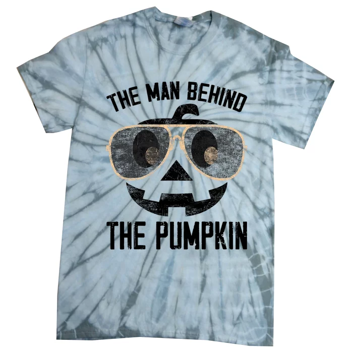 The Man Behind The Pumpkin New Baby Shower Dad Halloween Tie-Dye T-Shirt