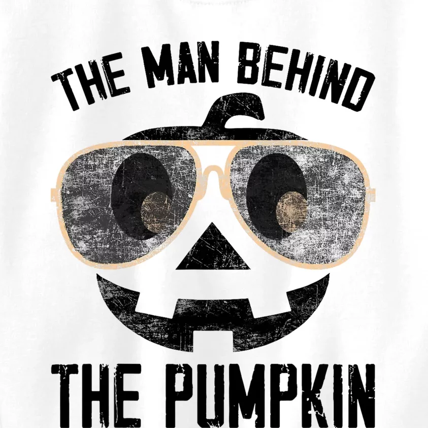 The Man Behind The Pumpkin New Baby Shower Dad Halloween Kids Sweatshirt