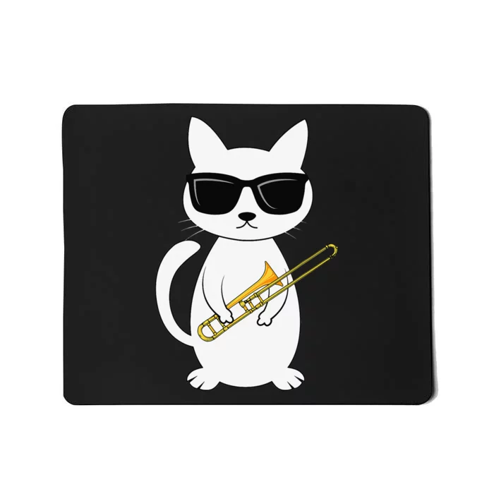 Trombone Mucisian Brass Instrument Trombonist Cat Lover Mousepad