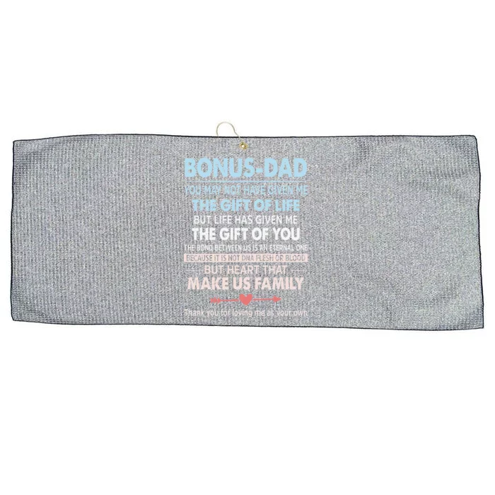 To My Bonus Dad Gift For Father Fathers Day Large Microfiber Waffle Golf Towel