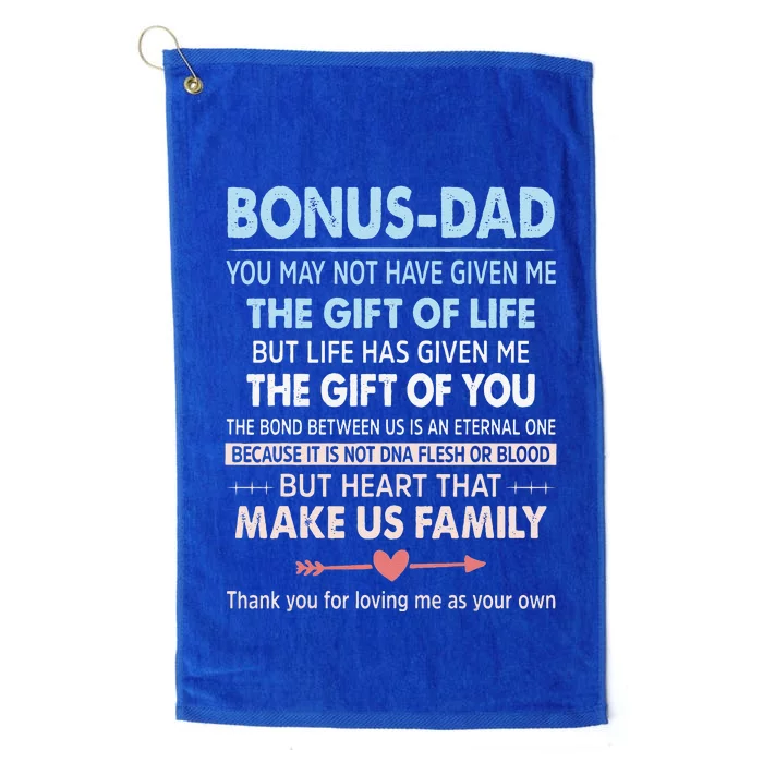 To My Bonus Dad Gift For Father Fathers Day Platinum Collection Golf Towel