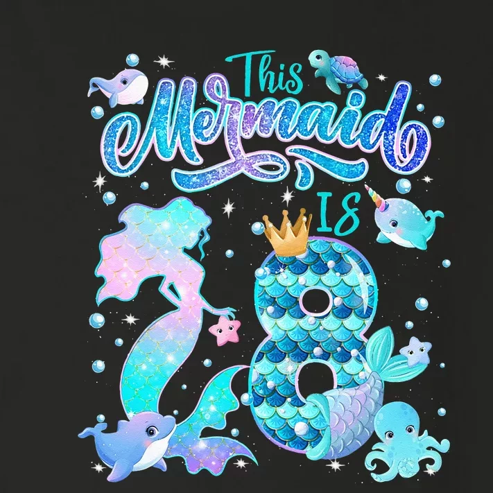 This Mermaid Birthday Girl 8 Year Old 8th Birthday Mermaid Toddler Long Sleeve Shirt