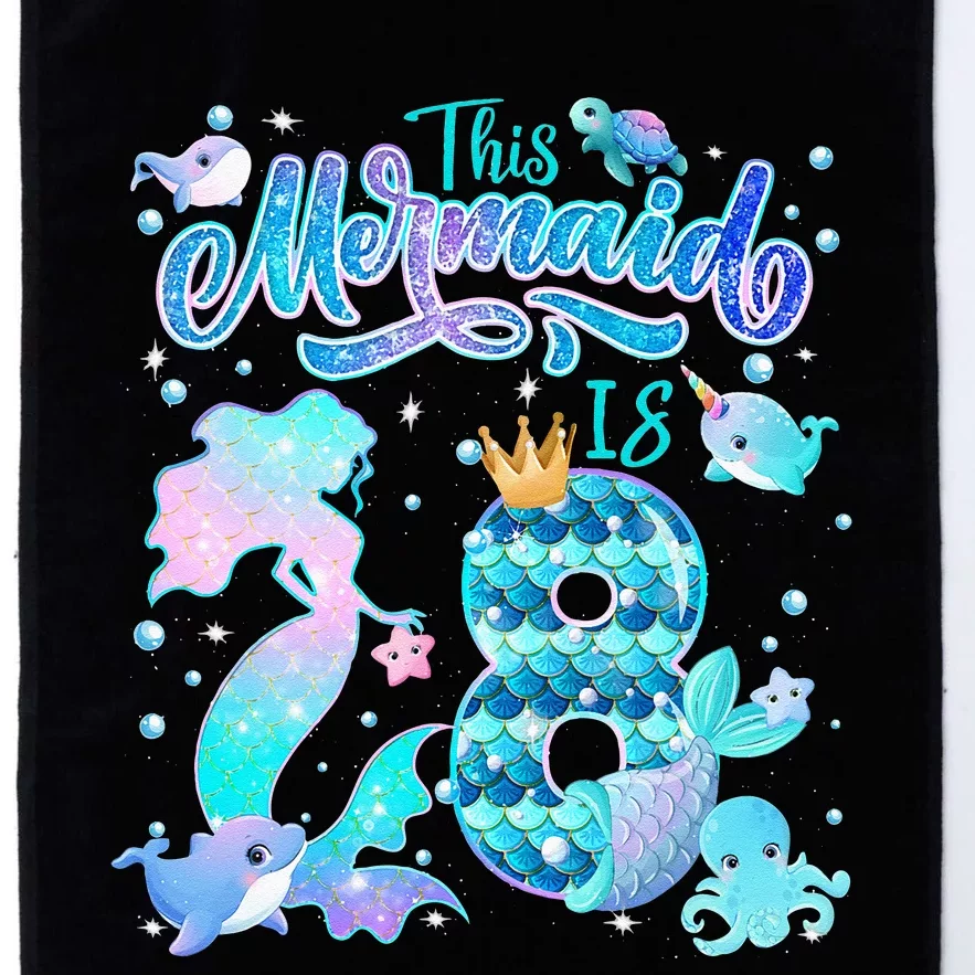 This Mermaid Birthday Girl 8 Year Old 8th Birthday Mermaid Platinum Collection Golf Towel