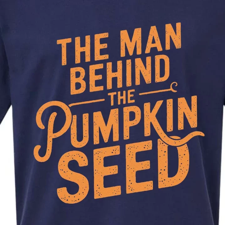 The Man Behind The Pumpkin Seed Halloween Pregnancy Sueded Cloud Jersey T-Shirt