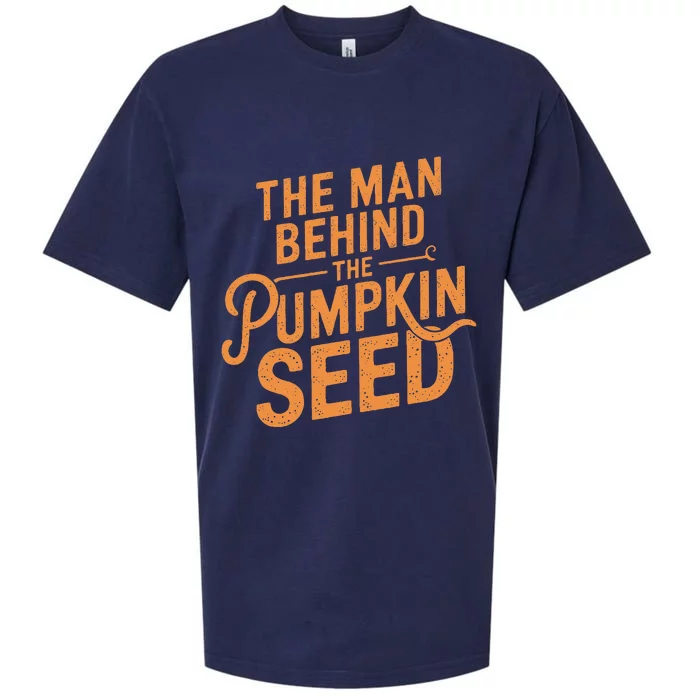 The Man Behind The Pumpkin Seed Halloween Pregnancy Sueded Cloud Jersey T-Shirt