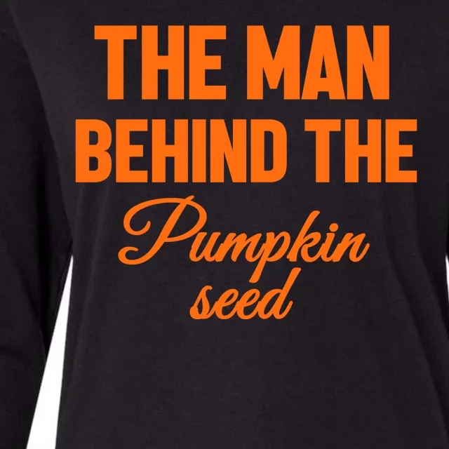 The Man Behind The Pumpkin Seed Halloween Pregnant Womens Cotton Relaxed Long Sleeve T-Shirt