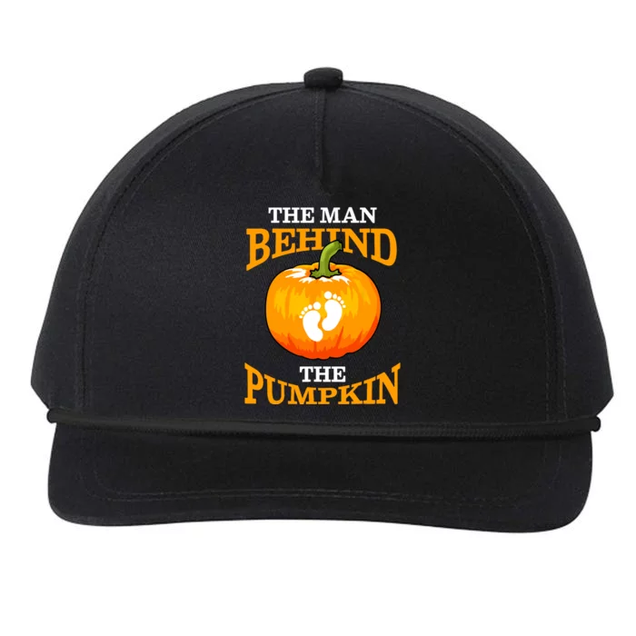 The Man Behind The Pumpkin Dad Soon Halloween Pregnancy Snapback Five-Panel Rope Hat