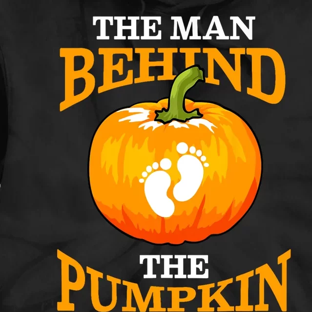 The Man Behind The Pumpkin Dad Soon Halloween Pregnancy Tie Dye Hoodie