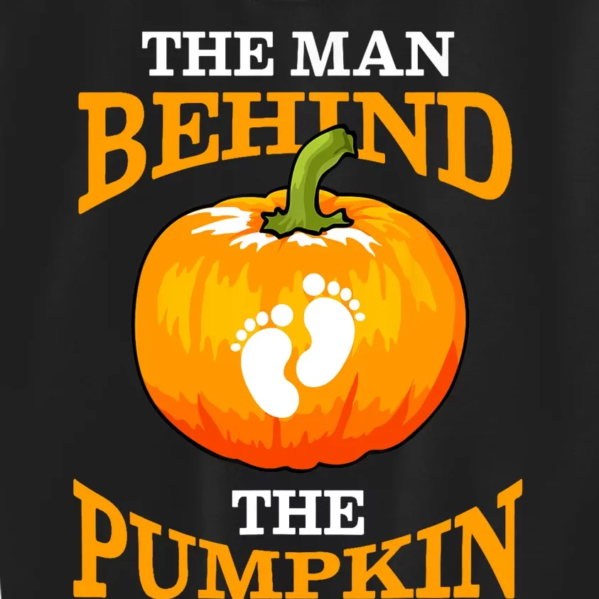 The Man Behind The Pumpkin Dad Soon Halloween Pregnancy Kids Sweatshirt