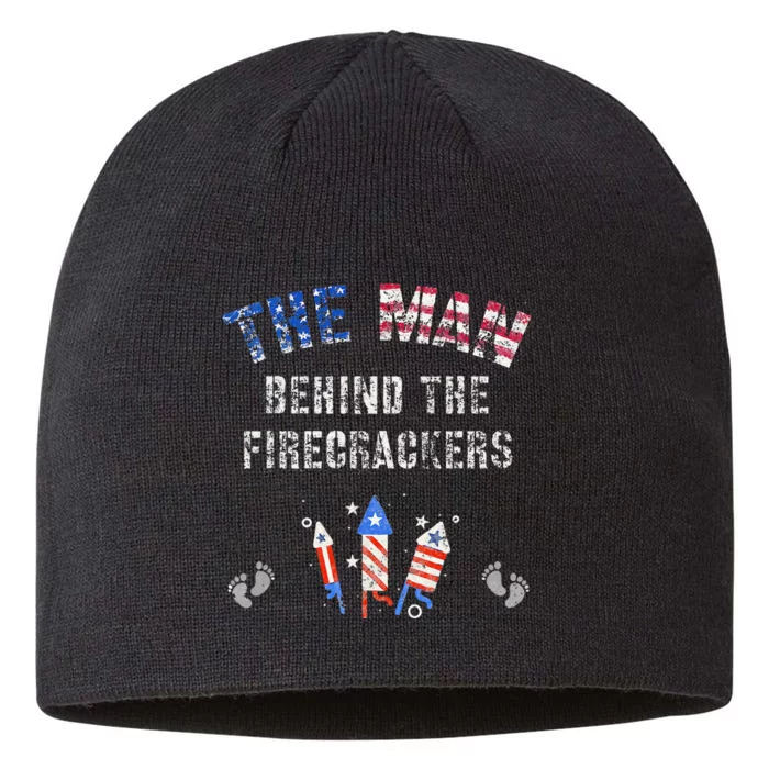 The Man Behind The Twins FIRECRACKERS 4th Of July Expecting 8 1/2in Sustainable Knit Beanie