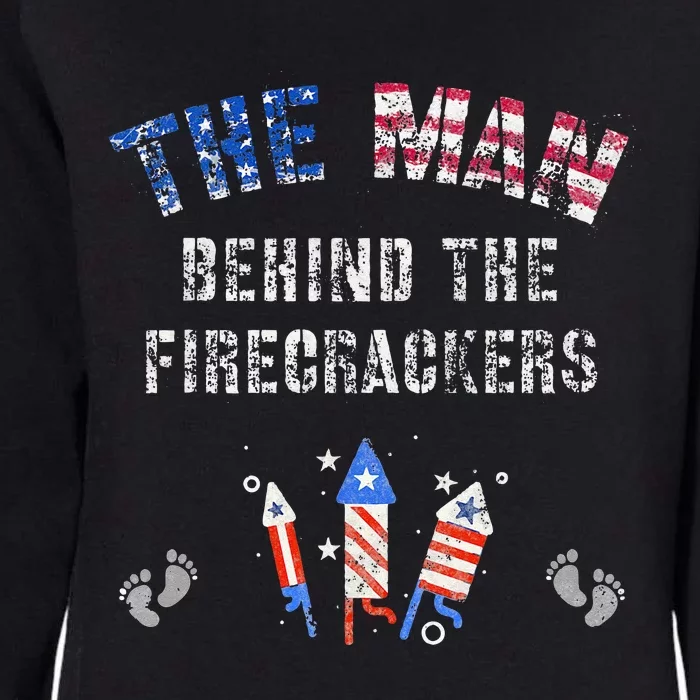 The Man Behind The Twins FIRECRACKERS 4th Of July Expecting Womens California Wash Sweatshirt