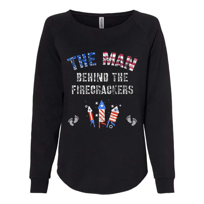 The Man Behind The Twins FIRECRACKERS 4th Of July Expecting Womens California Wash Sweatshirt