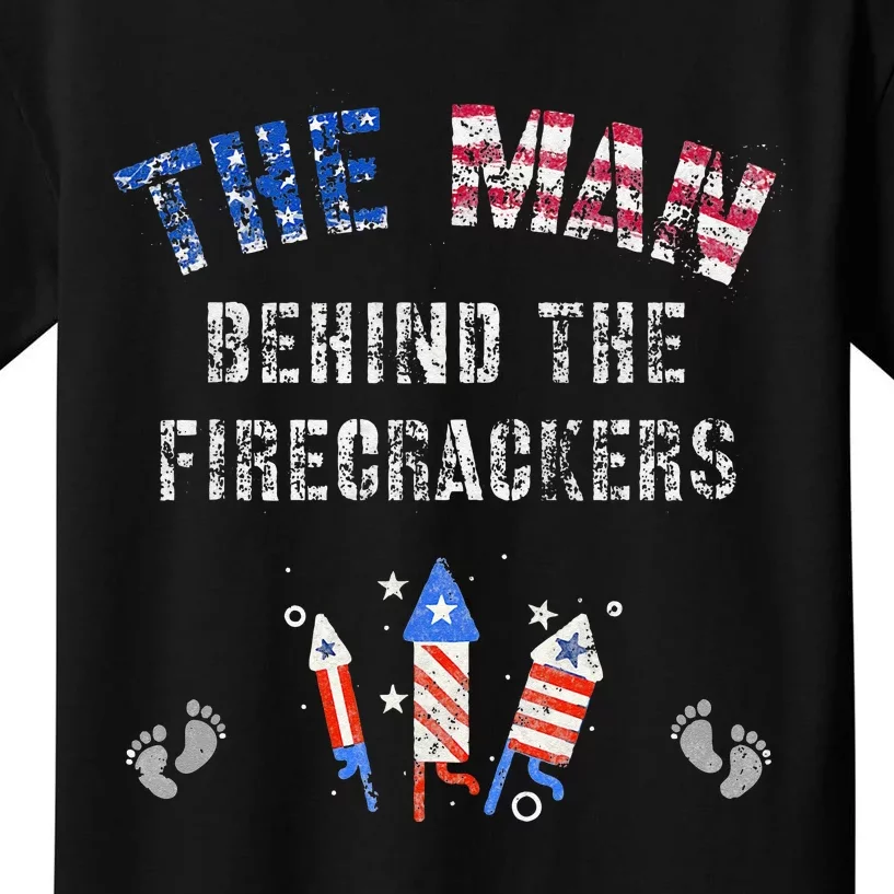 The Man Behind The Twins FIRECRACKERS 4th Of July Expecting Kids T-Shirt