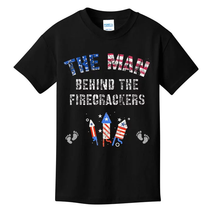 The Man Behind The Twins FIRECRACKERS 4th Of July Expecting Kids T-Shirt