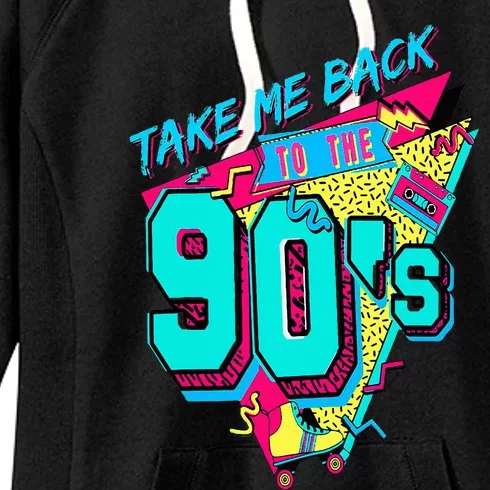 Take Me Back To The 90's Retro Old Funny Day Women's Fleece Hoodie