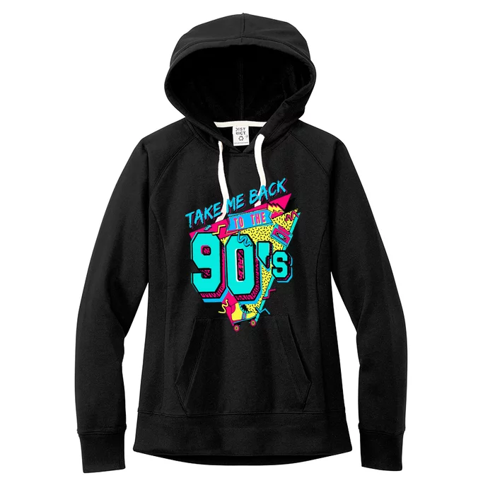 Take Me Back To The 90's Retro Old Funny Day Women's Fleece Hoodie