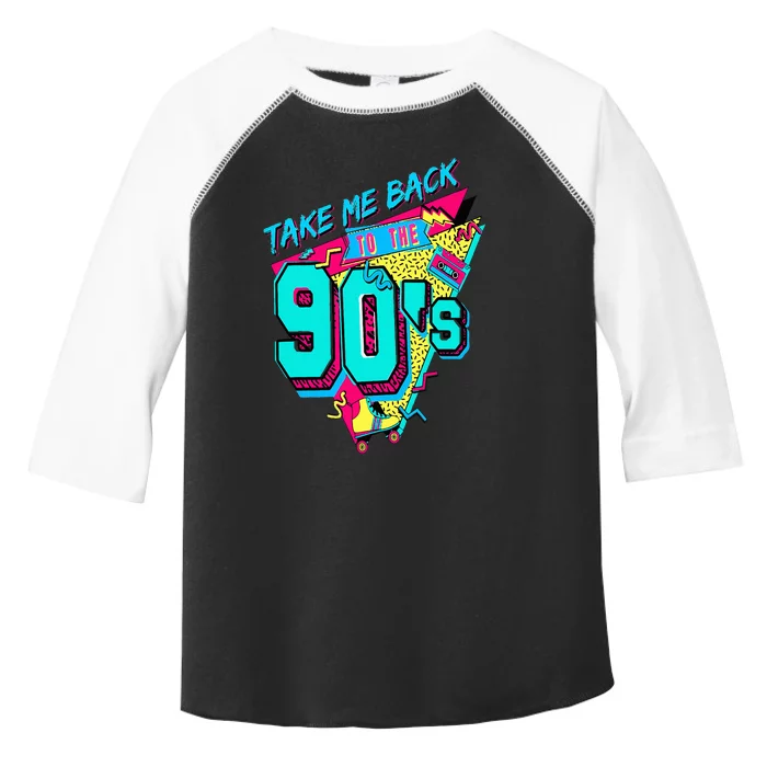 Take Me Back To The 90's Retro Old Funny Day Toddler Fine Jersey T-Shirt