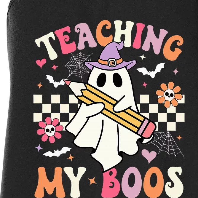 Teaching My Boos Teacher Cute Ghost Women's Racerback Tank