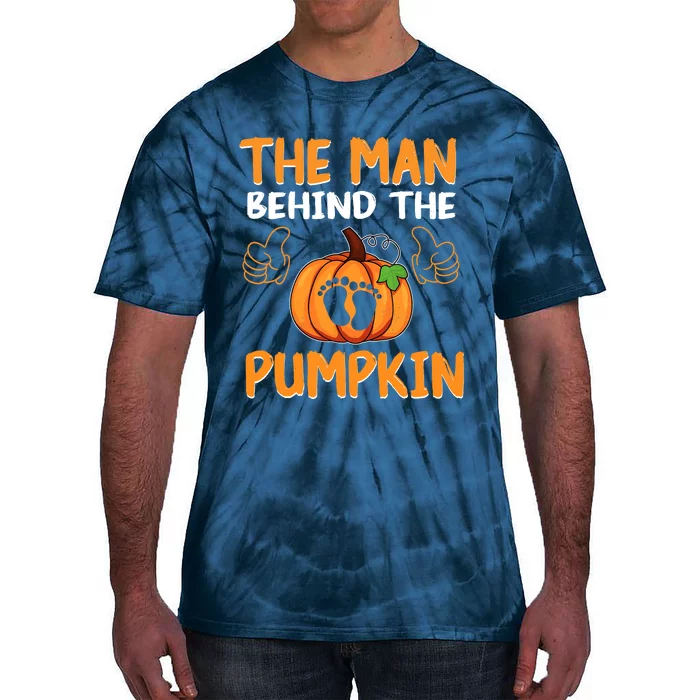 The Man Behind The Pumpkin New Baby Shower Dad Halloween Tie-Dye T-Shirt