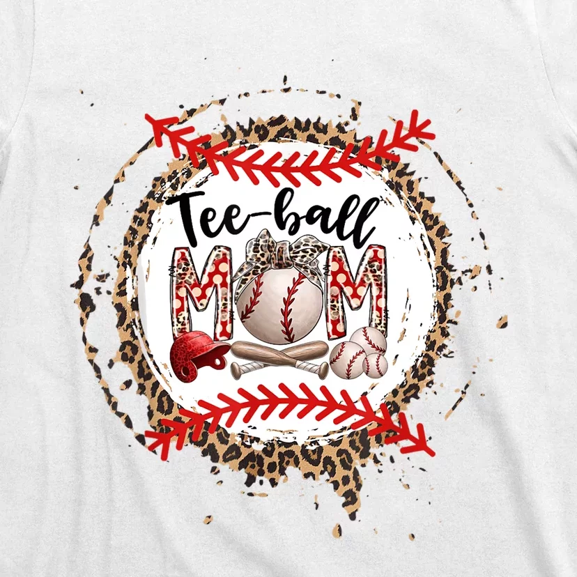 Tball Mom Baseball Mom Leopard Mother's Day T-Shirt