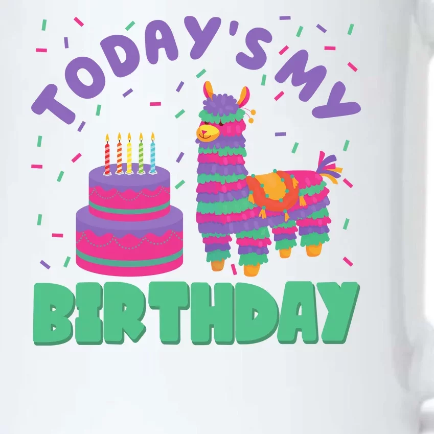 Todays My Birthday Llama Party Black Color Changing Mug