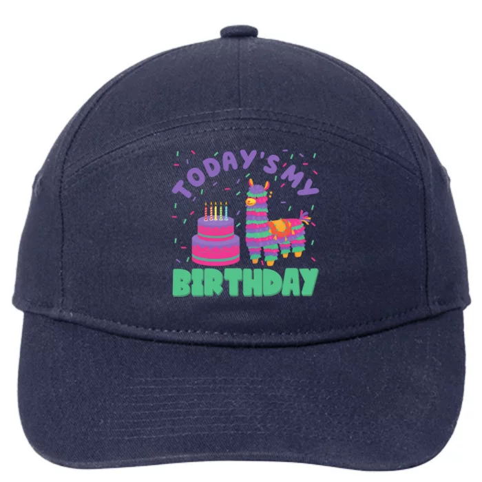 Todays My Birthday Llama Party 7-Panel Snapback Hat