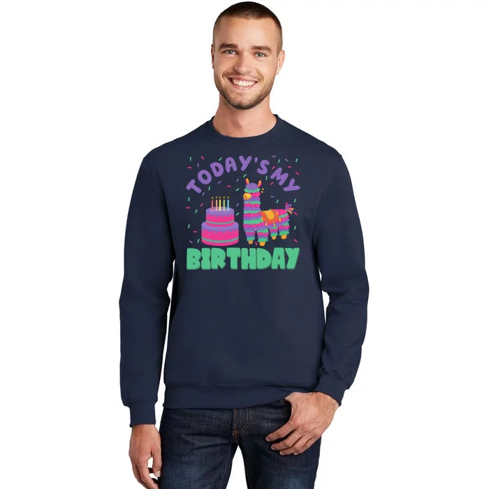 Todays My Birthday Llama Party Tall Sweatshirt