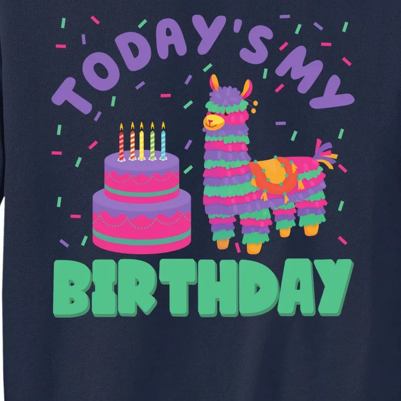 Todays My Birthday Llama Party Tall Sweatshirt