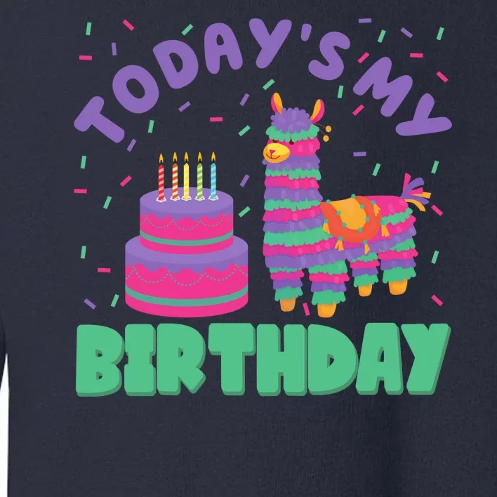 Todays My Birthday Llama Party Toddler Sweatshirt