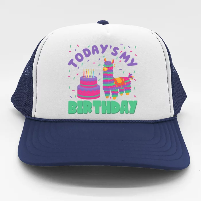 Todays My Birthday Llama Party Trucker Hat