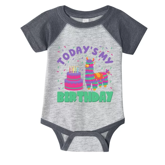 Todays My Birthday Llama Party Infant Baby Jersey Bodysuit