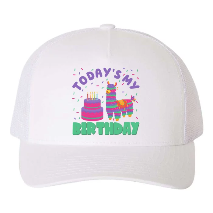 Todays My Birthday Llama Party Yupoong Adult 5-Panel Trucker Hat