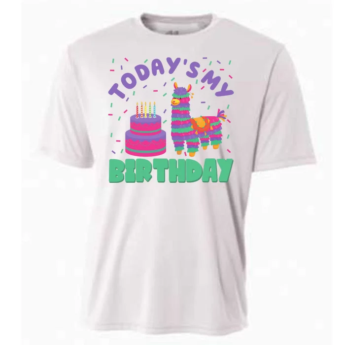 Todays My Birthday Llama Party Cooling Performance Crew T-Shirt