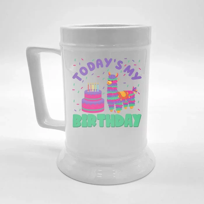 Todays My Birthday Llama Party Front & Back Beer Stein