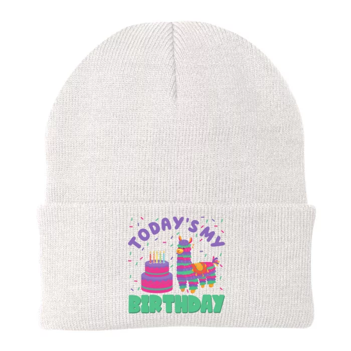 Todays My Birthday Llama Party Knit Cap Winter Beanie