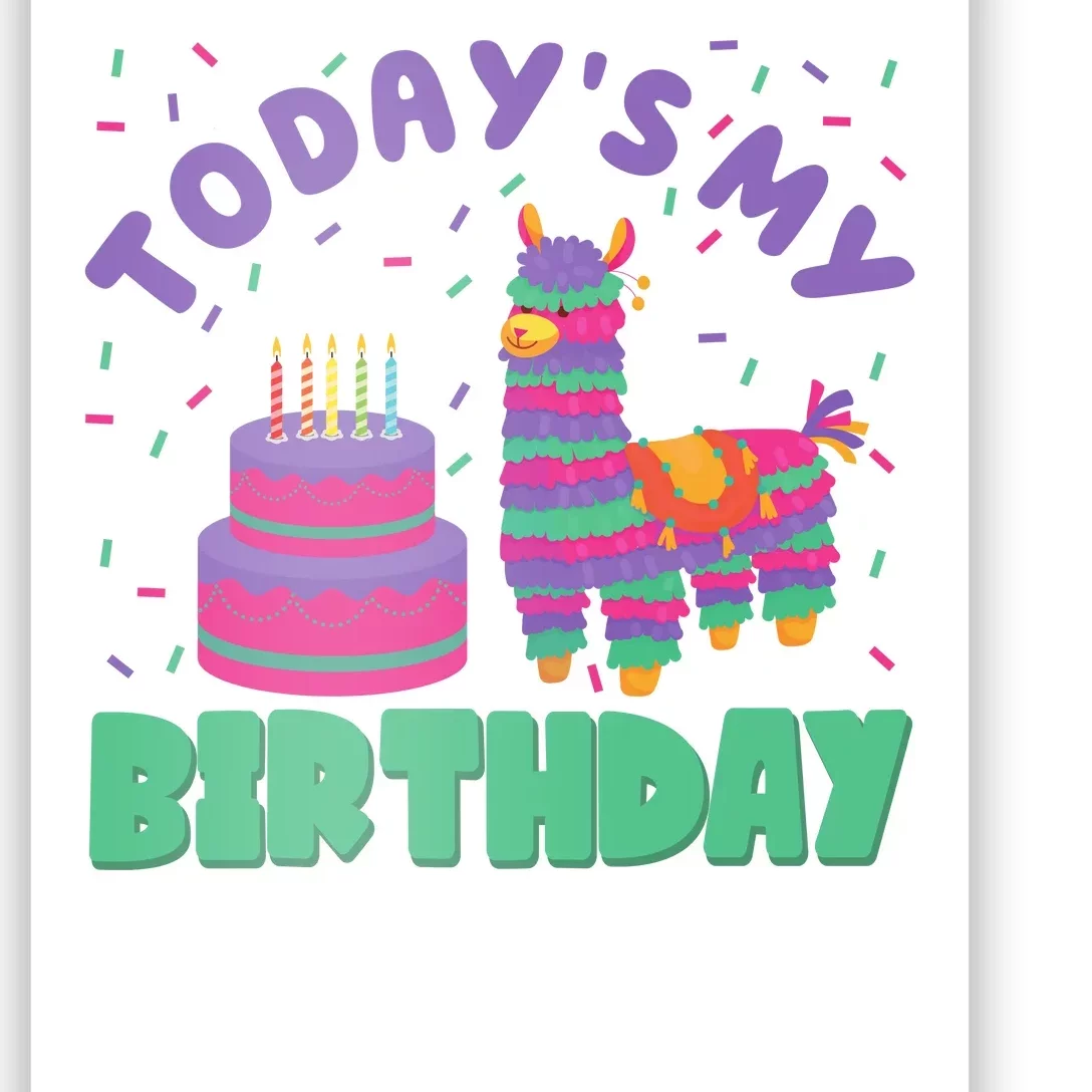 Todays My Birthday Llama Party Poster