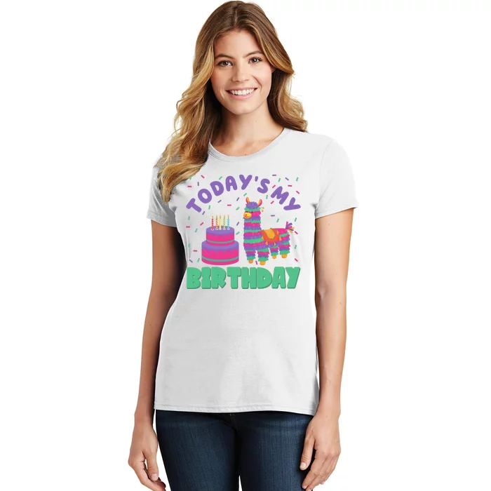 Todays My Birthday Llama Party Women's T-Shirt