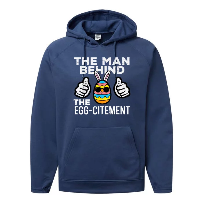 The Man Behind The Egg Citement Easter Day Performance Fleece Hoodie