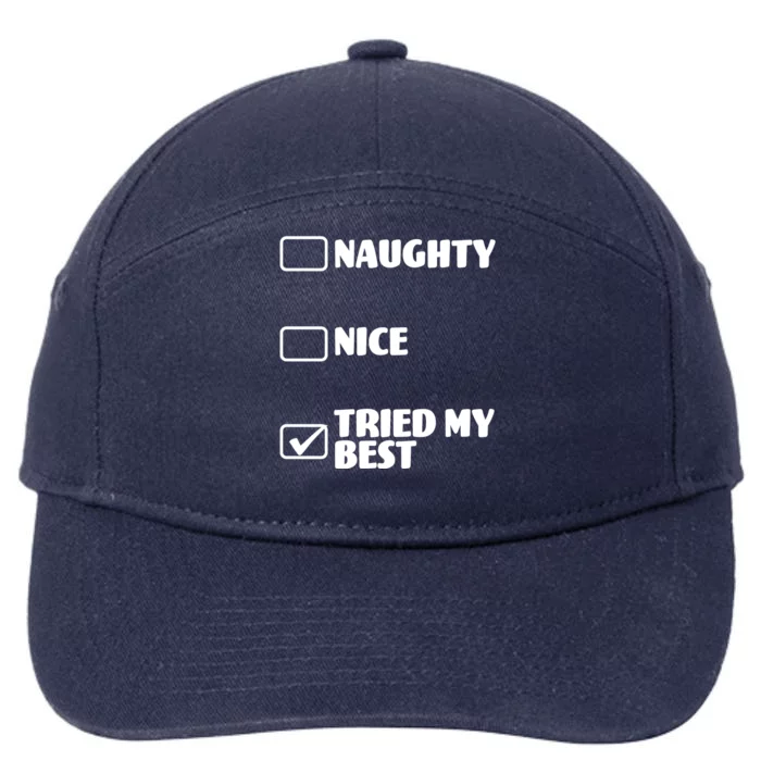 Tried My Best, Funny Check List Design 7-Panel Snapback Hat