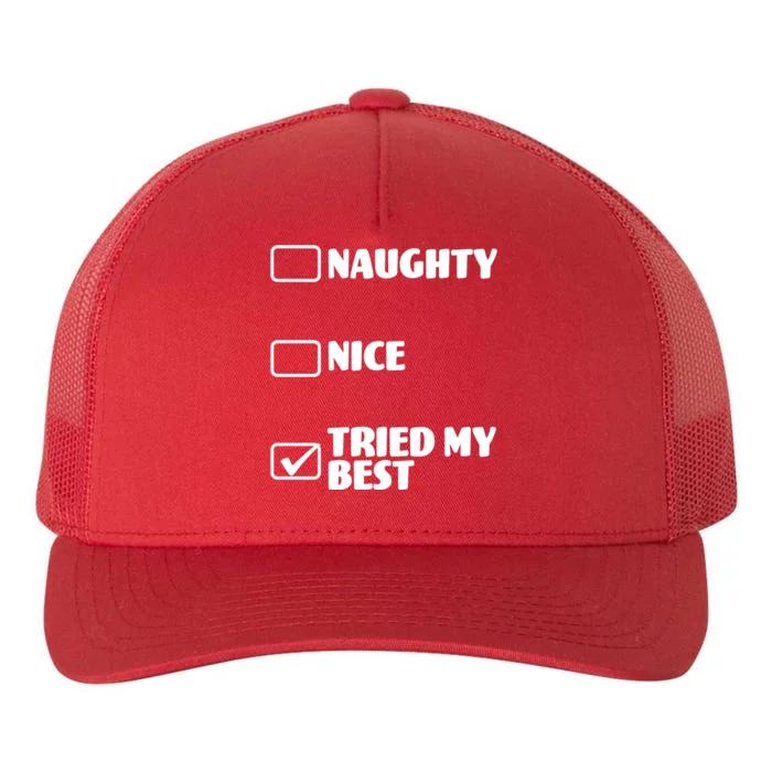 Tried My Best, Funny Check List Design Yupoong Adult 5-Panel Trucker Hat