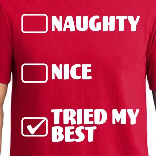 Tried My Best, Funny Check List Design Pajama Set