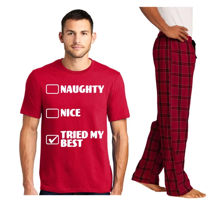 Tried My Best, Funny Check List Design Pajama Set