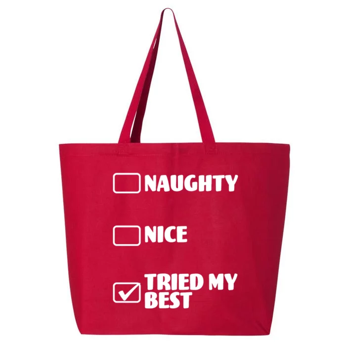 Tried My Best, Funny Check List Design 25L Jumbo Tote