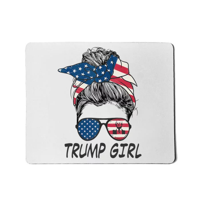 Trump Messy Bun American Flag Mousepad