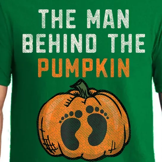 The Man Behind The Pumpkin Dad Halloween Pregnancy Reveal Pajama Set